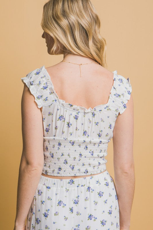 The Cheyenne Floral Ruffled Tank and Maxi Skirt Set