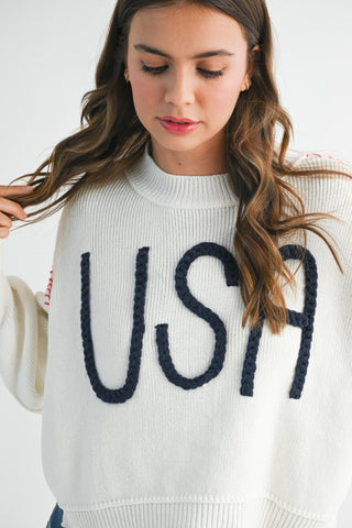 The Betsy USA Patriotic Women's Sweater