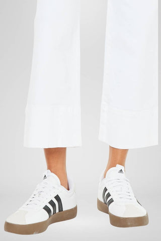 The Lindsay High Rise Cropped Wide Leg Jeans in White