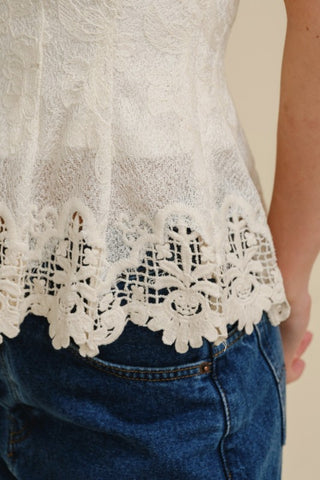 The Crochet Trim Pleated Tube Top