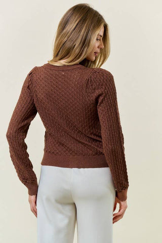 The Savannah Button Cardigan with Rose Buttons