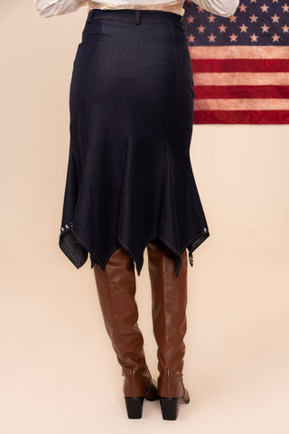 The Sonya Studded Denim Skirt