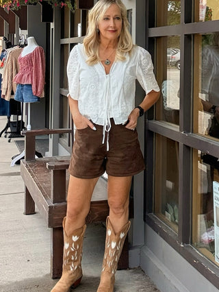 The Kimberly Suede Wide Leg Casual Shorts