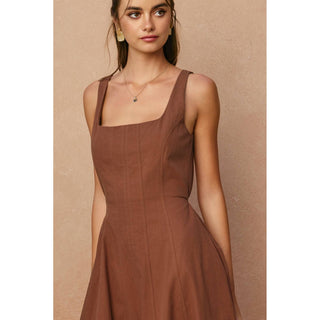 The Margot Square Neck Paneled Dress