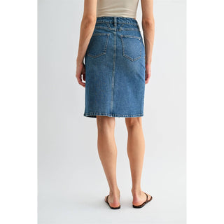 The Matisse Blue High-Rise Midi Skirt