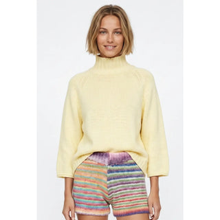 The Goldie Mock Neck Butter Yellow Sweater