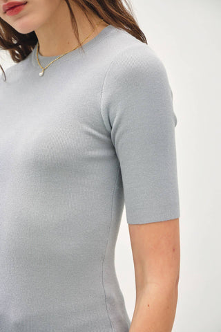The Classic Solid Half Sleeve Rib Knit Top