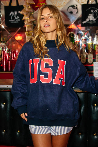 The 'USA & FLAG' Reversible Mock Neck Sweatshirt