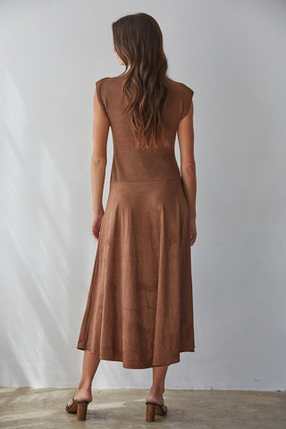 The Copper Road Faux Suede Midi Dress