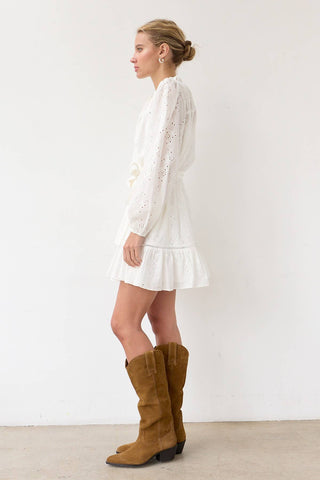 The Callie Ruffle Eyelet Dress