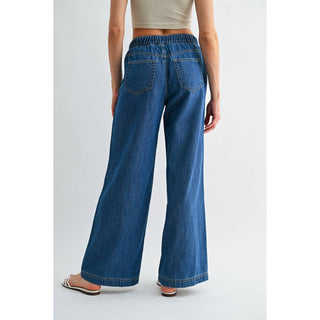 The Matisse Indigo Wide Leg Drawstring Pant