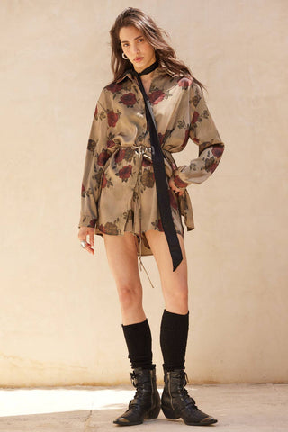 The Vintage Rose Satin Romper