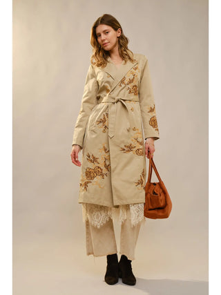 The Floral Embroidered Trench Coat