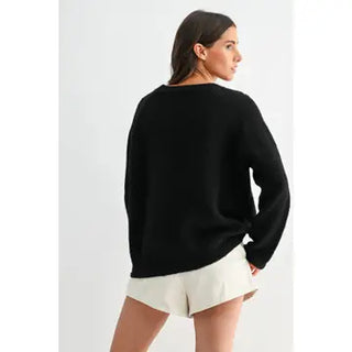 The Emery Black Floral Sweater