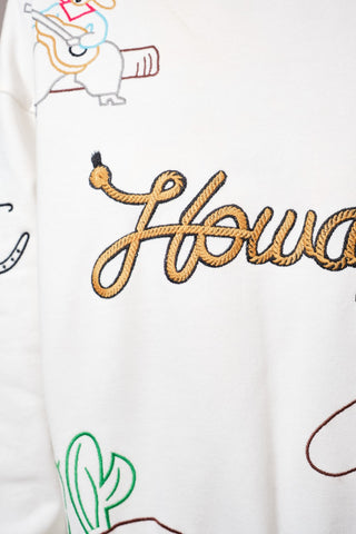 The Howdy Embroidered Western Motif Sweatshirt