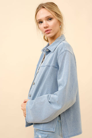 The Denim Wash Sweatshirt Jacket