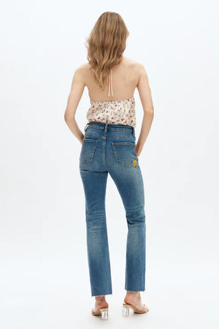 The Flora Mid Rise Bootcut Jeans