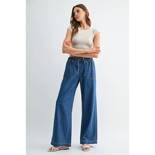 The Matisse Indigo Wide Leg Drawstring Pant