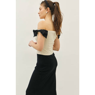 The Bethany Bow Detail Off The Shoulder Top