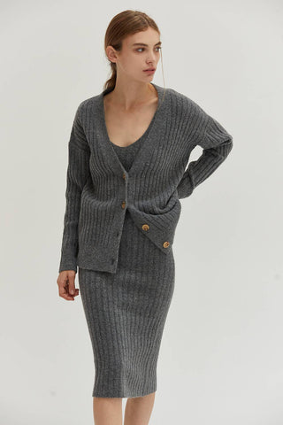 The Silver Sage Ribbed Sweater Set