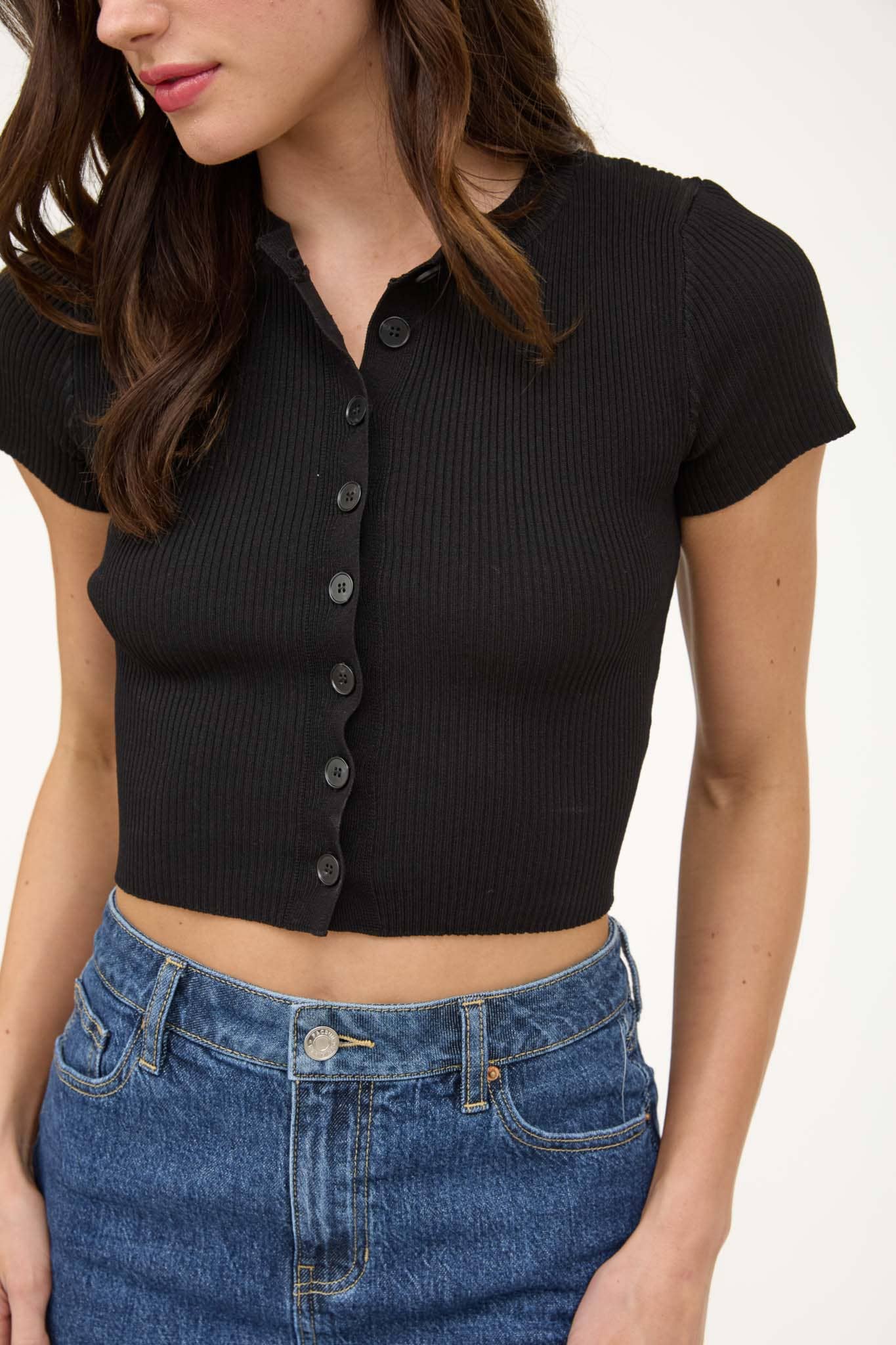 The Harper Short Sleeve Cropped Cardigan