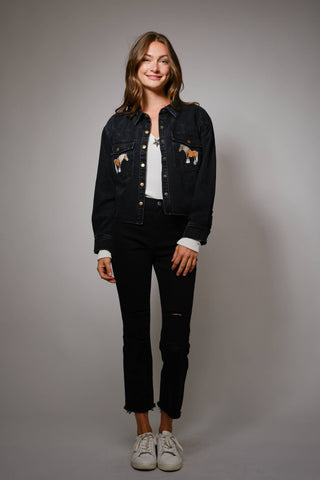 The Prairie Pony Embroidered Denim Jacket