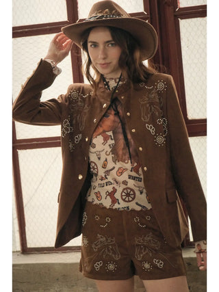 The Horse Studded Embellished Blazer