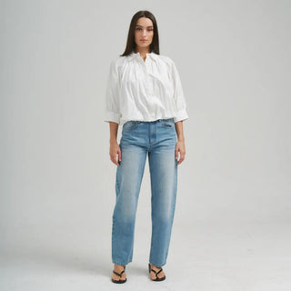 The Fiona Short Sleeve Bubble Hem Blouse