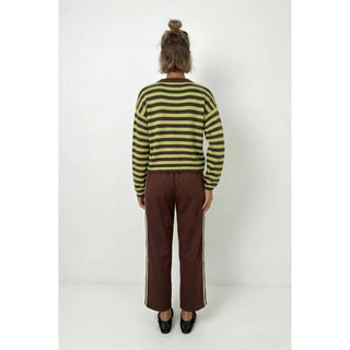 The  Espresso/Matcha Stripe Button Up Cardigan