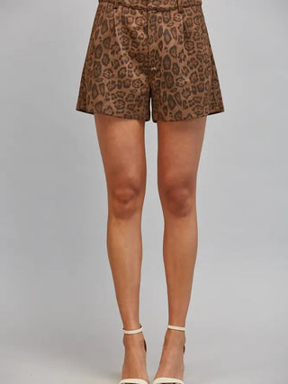 The Camille Animal Print Faux Suede Short