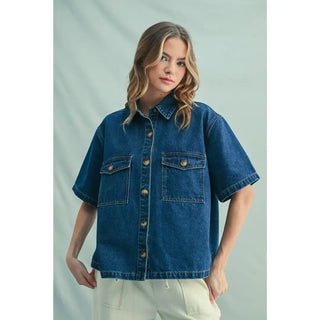 The Parker Denim Drawstring Shorts Set