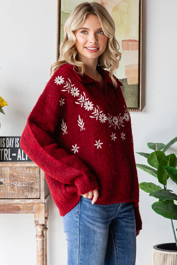 The Hadley Floral Knit Sweater