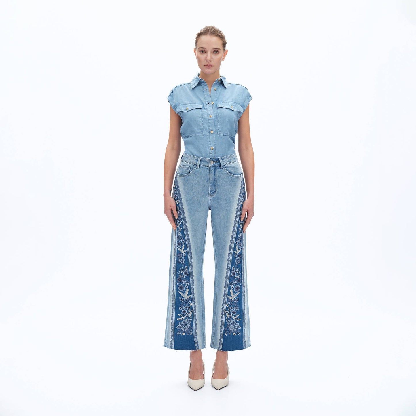 The Meadow Bloom Embroidered Jeans