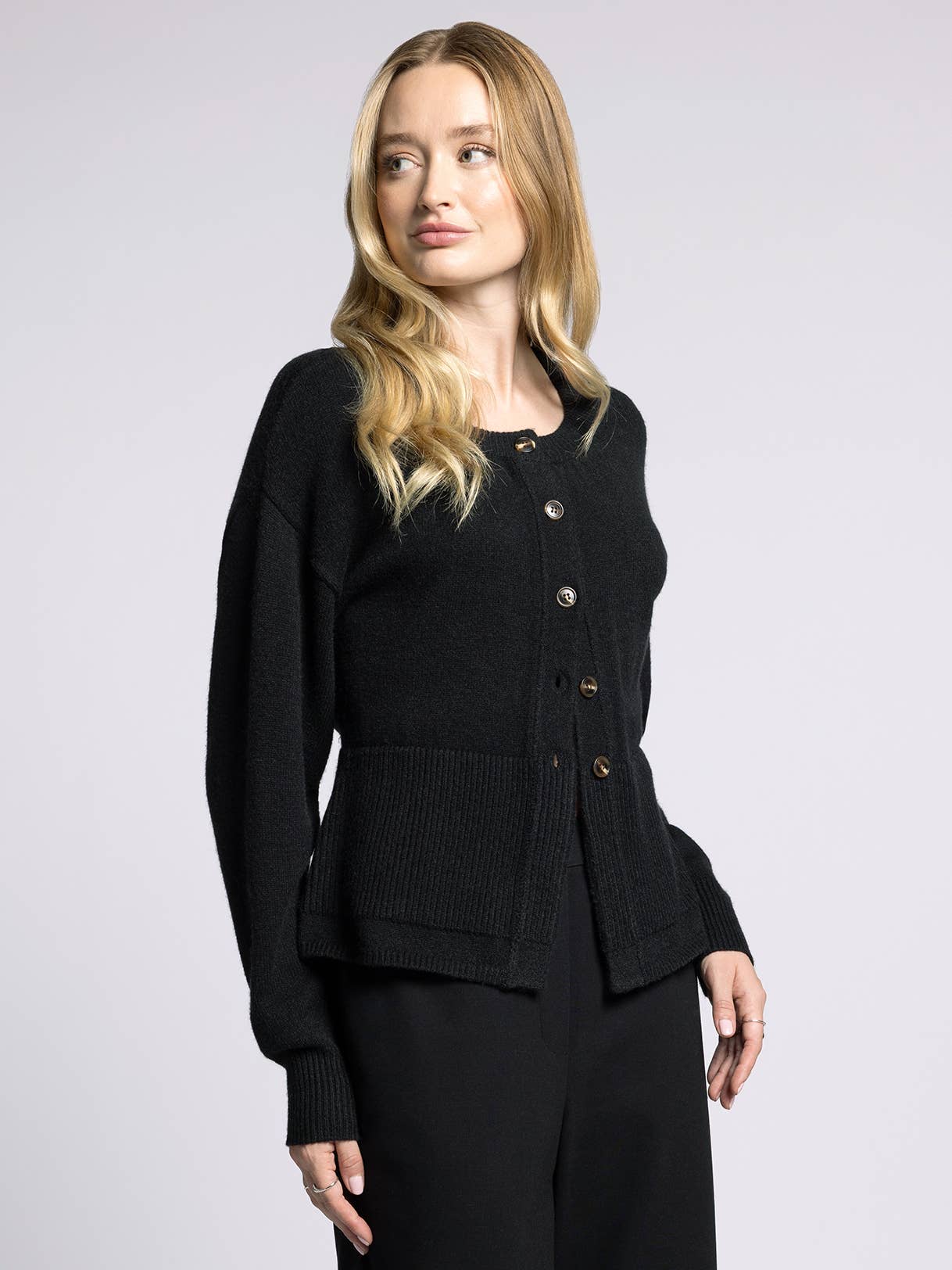 The Monroe Peplum Knit Cardigan