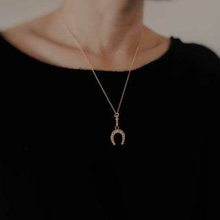 The Pavé Horseshoe Pendant Necklace