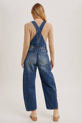 The Willa Denim Barrel Overalls