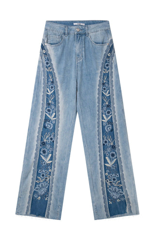 The Meadow Bloom Embroidered Jeans