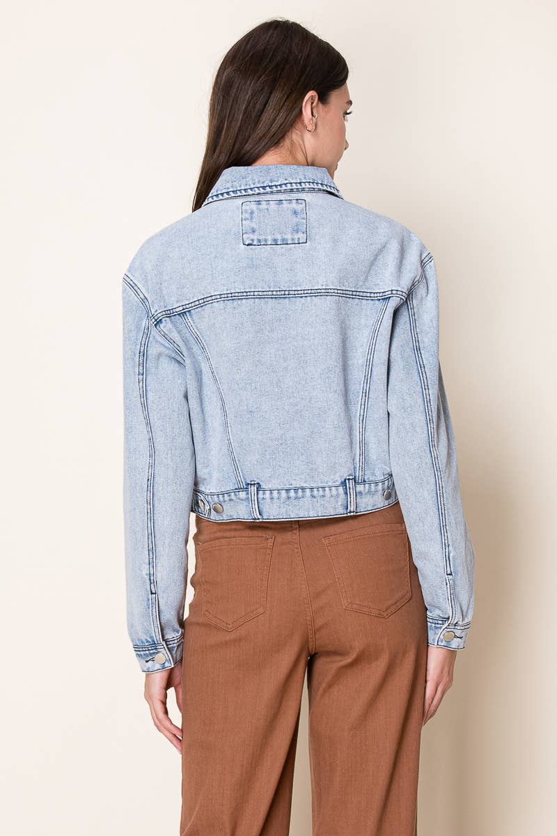 The Cooper Cropped Oversized Denim Trucker