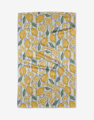 Sour Lemon Stripes Tea Towel by Geometry