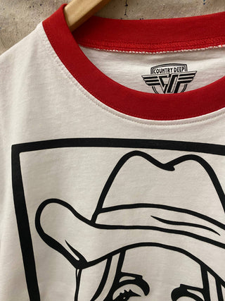 The Cowgirl 90's ringer Relaxed Crop Tee