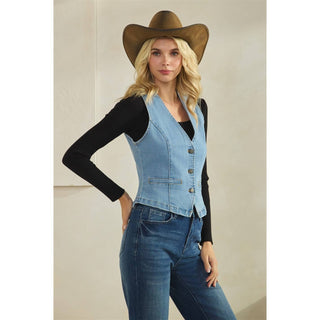 The Riley Stretch Denim Vest