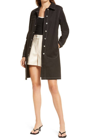 The Lexi Long Line Cotton Drill Jacket