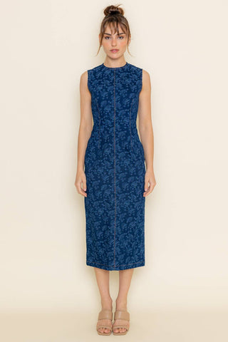The Jenna Denim Jacquard Dress