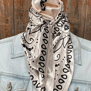 Cream & Black Paisley Wild Rag/Scarf WR3412