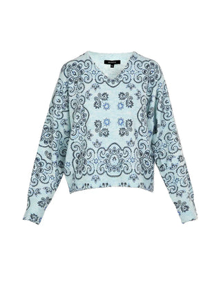 The Paisley Print V Neck Sweater