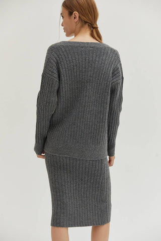 The Silver Sage Ribbed Sweater Set