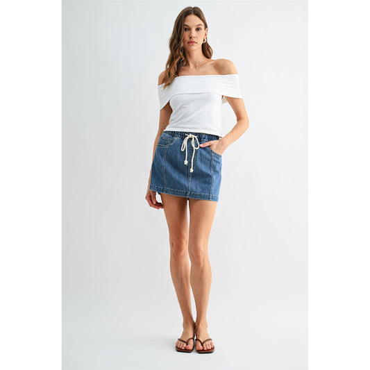 The Getaway Mini Skirt - Havelock Blue
