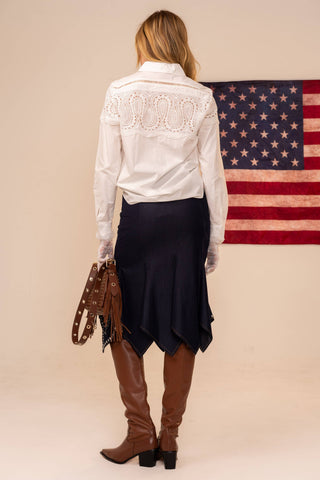 The Lace Yoke Button Down Shirt