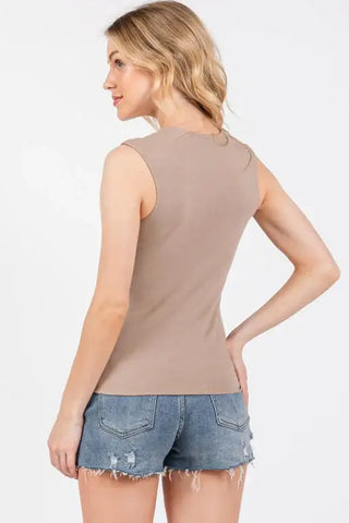 The Faye Double Layer Cotton V-Neck Top