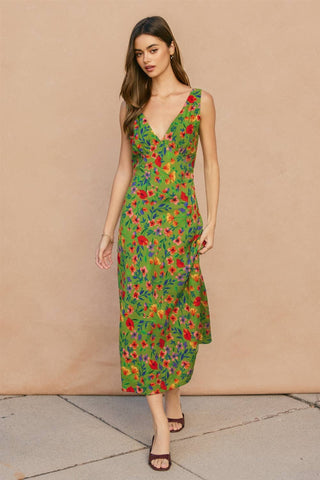 The Flora V-Neck Midi Dress